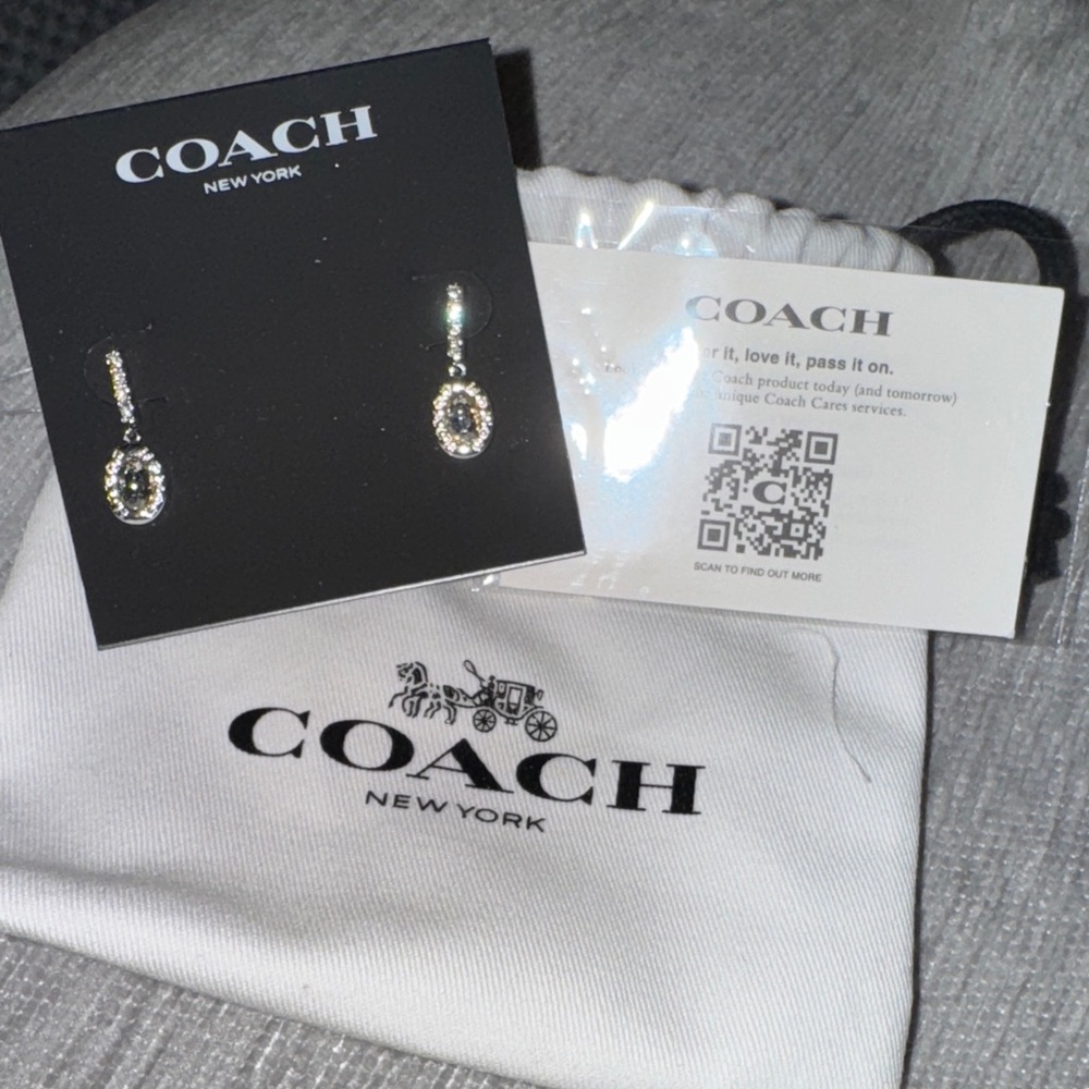 Coach Sparkling Silver Earrings